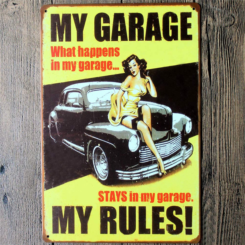 Vintage Metal Tin Signs – Garage – Vxotic