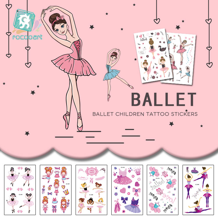 Best of Rocooart Ballet Girls Tattoo For Kids Birthday Gift Cute Cartoon Fake Taty Children Body Art Waterproof Temporary Tattoo Sticker Reviews & Tips