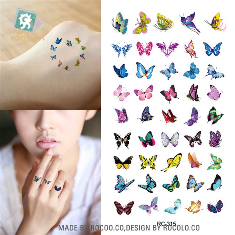 Best of Body Art Waterproof Temporary Tattoos For Women 3D Beautiful Butterfly Design Small Arm Tattoo Sticker Wholesales RC2315 Reviews & Tips