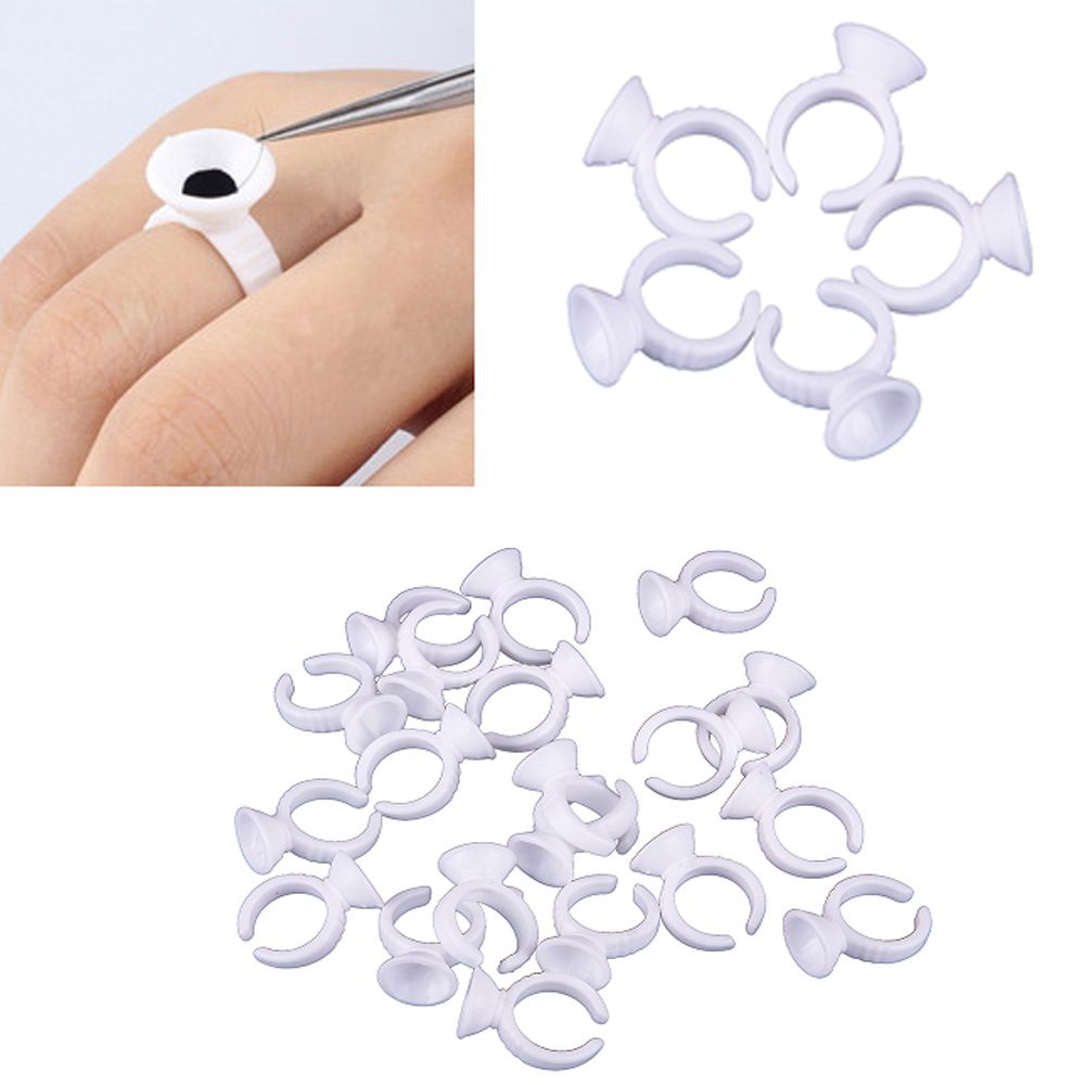 Best of 50Pcs Eyelash Extension Glue Rings Adhesive Eyelash Pallet Eyelash Extension Glue Holder For Eyelashes Extension Tattoo Pigment Reviews & Tips