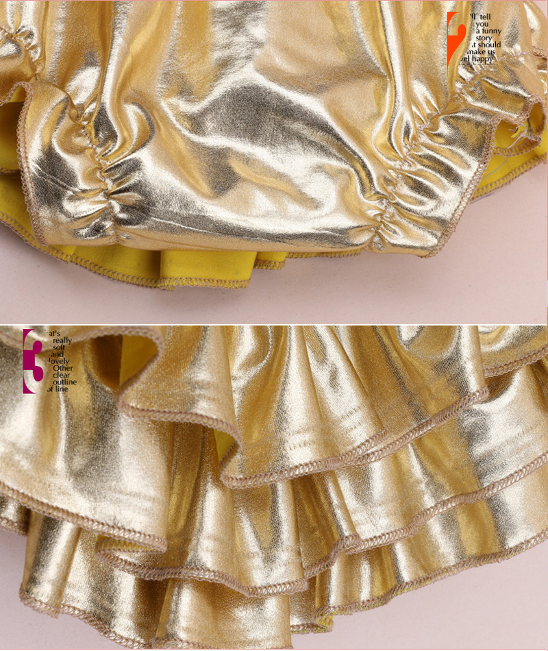 kuldne läikiv beebide seelik ja püksid