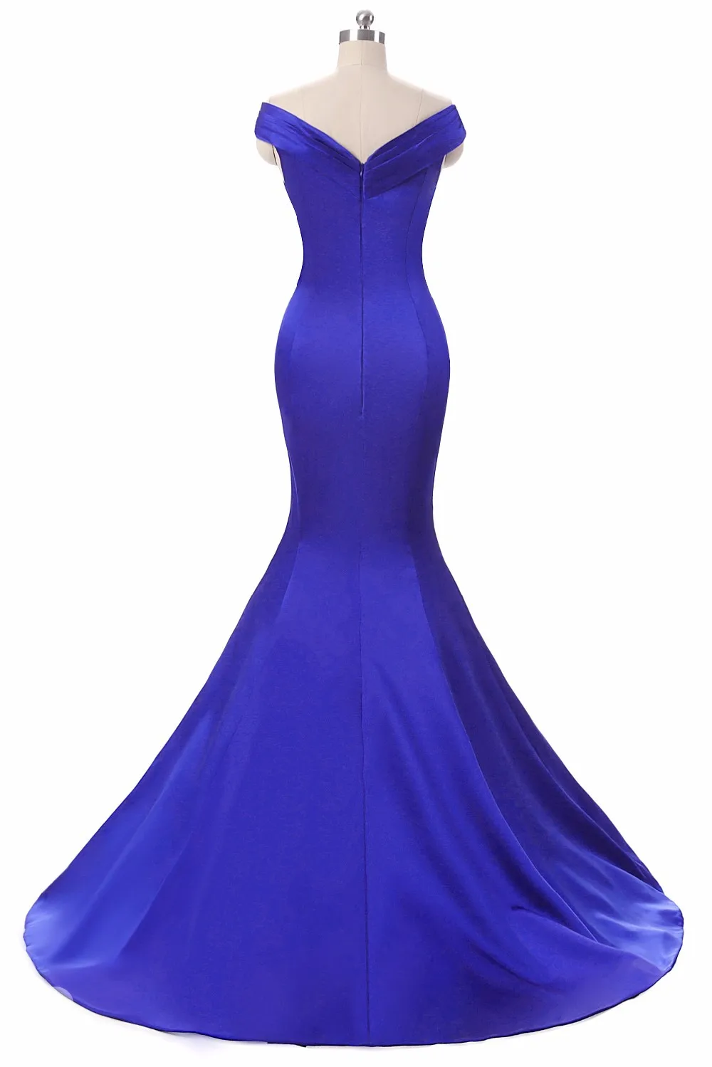 Royal Blue V-Neck Floor Length Mermaid Long Evening Dress in Evening Dresses