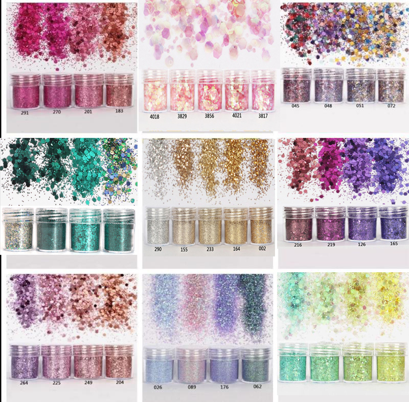 Best of 4pcs / set(4color / set) X10ML Mix Nail Art Glitter Powder, 0.2mm 1mm 2mm Glitter 3D Nail Art Decoration For Nail Art Decoration, 45 Reviews & Tips