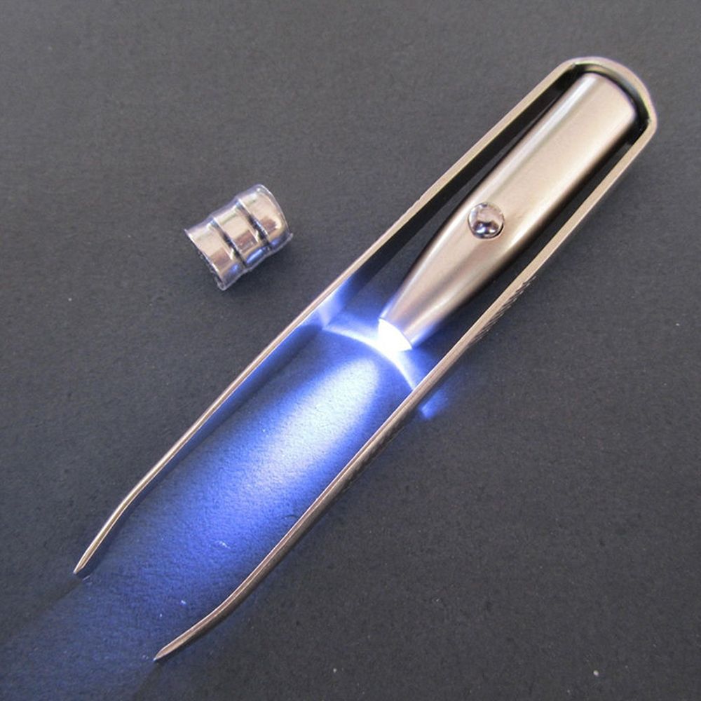 Best of Handy Eyelash Eyebrow Tweezer Hair Removal With LED Light New Stainless Steel Makeup Tool Eyebrow Tweezer With Battery Reviews & Tips