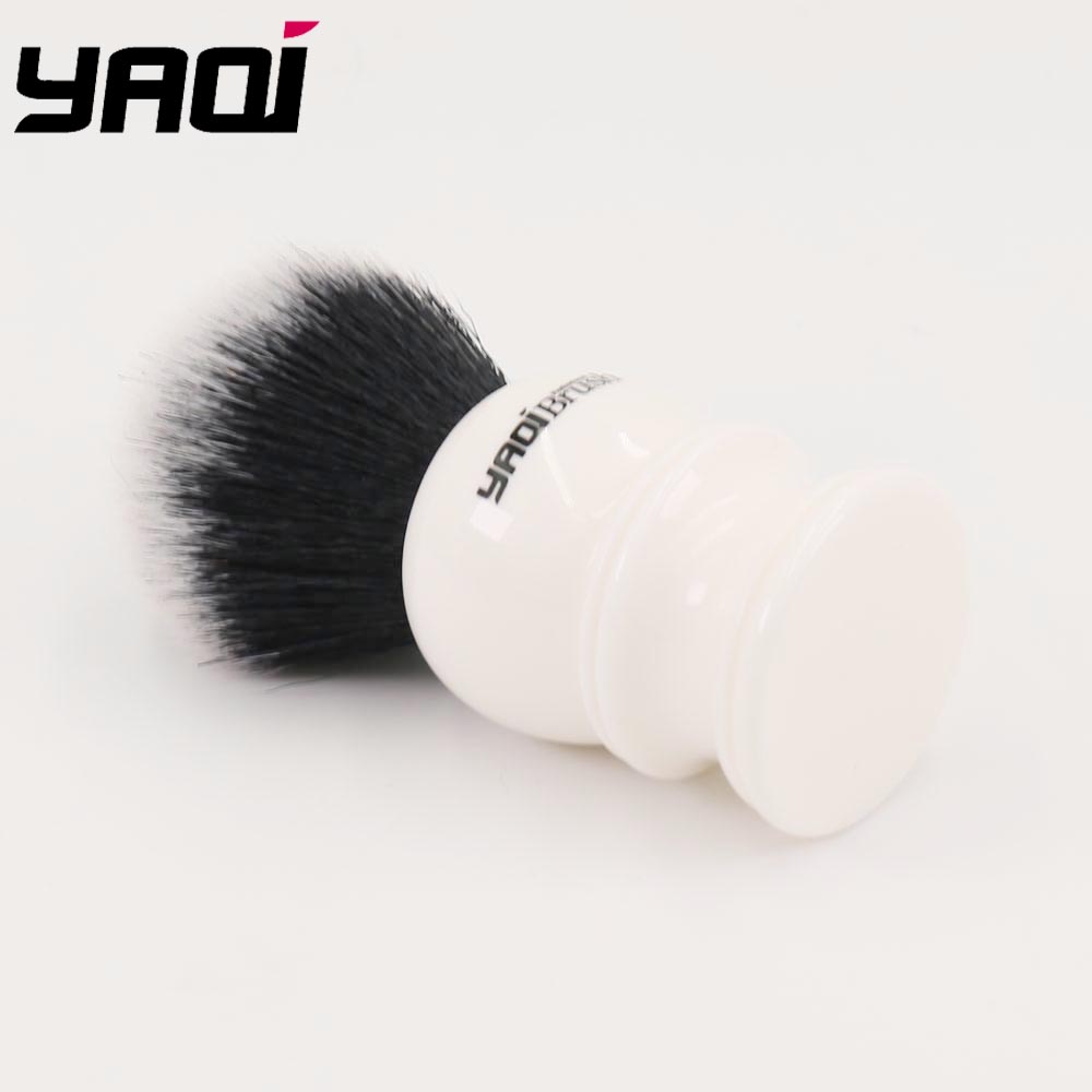 Best of Yaqi 30mm Large Size Knot White Resin Handle Synthetic Hair Tuxedo Knot Men Shaving Brush Reviews & Tips - Image 3