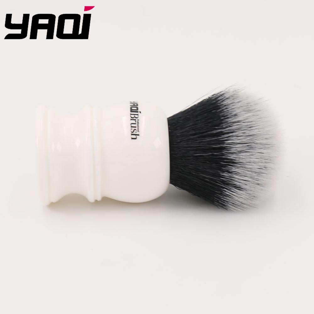 Best of Yaqi 30mm Large Size Knot White Resin Handle Synthetic Hair Tuxedo Knot Men Shaving Brush Reviews & Tips - Image 4