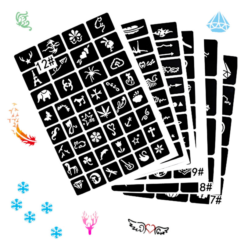 Best of 6 Sheet 141pcs Small Tattoo Stencils Reusable Body Art Glitter Tattoo Stencil Sticker Temporary Airbrush Tattoo Face Painting Reviews & Tips