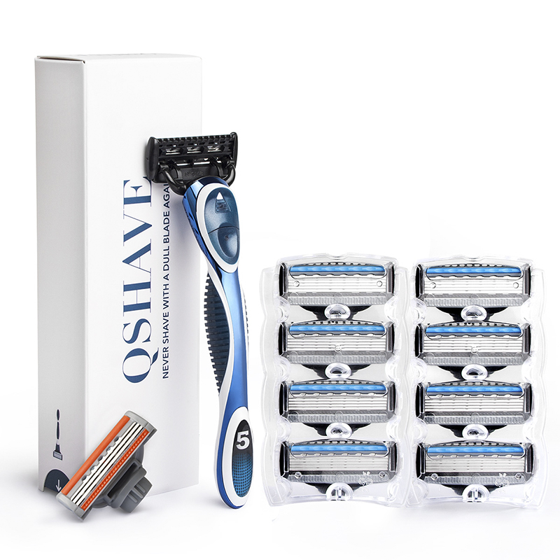 Best of QShave Blue Men Shaving Razor, 1 Handle & 10 Cartridges(1pc X3 Blade, 9pcs X5 Blade) Reviews & Tips