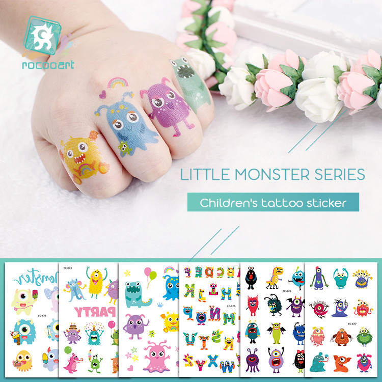 Best of Rocooart Children Tattoo Little Monster Fake Tattoo Kids Gift Temporary Tattoo Sticker Cartoon Tatuagem Party Tatuaje Flash Taty Reviews & Tips