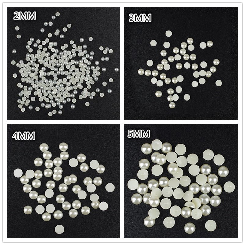 Best of 2MM / 3MM / 4MM / 5MM / 6MM ABS Imitation Pearls Half Round Flatback Beads Beige Nail Art DIY Decoration Makeup Tools Reviews & Tips