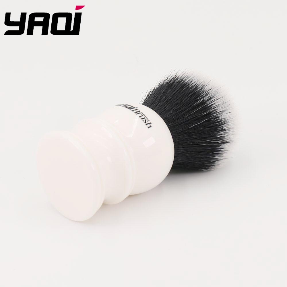 Best of Yaqi 30mm Large Size Knot White Resin Handle Synthetic Hair Tuxedo Knot Men Shaving Brush Reviews & Tips - Image 2