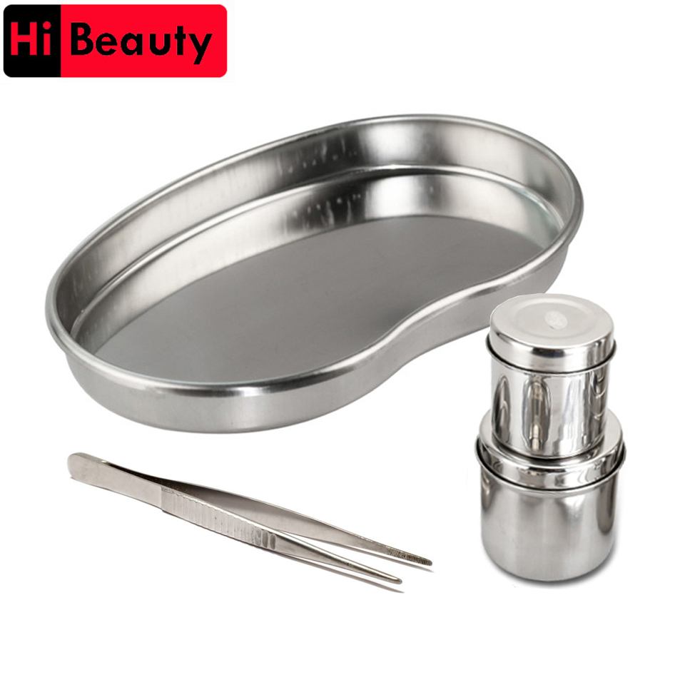 Best of Stainless Steel Kidney Shaped Sterilized Tray Jar Pot Container Bottle Tweezers Medical Dental Surgical Cosmetic Tattoo Accesory Reviews & Tips