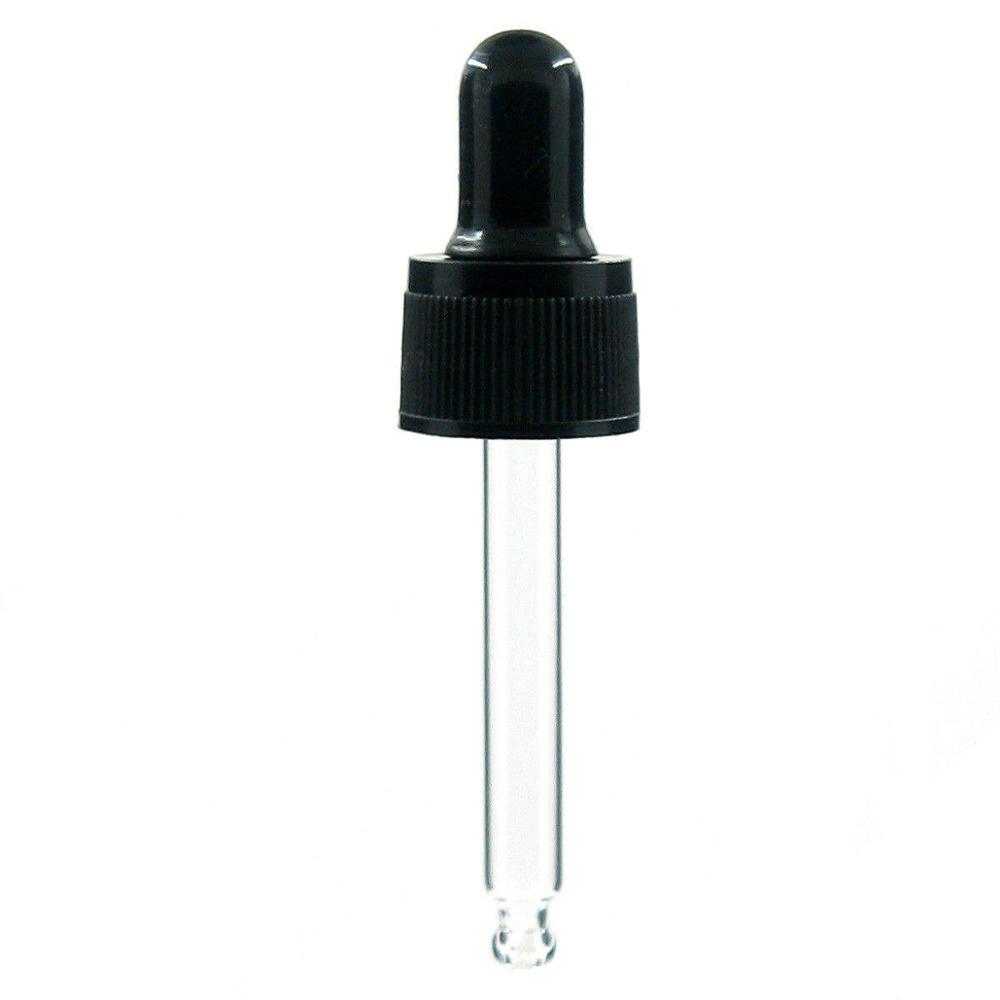 Best of 18-410 Glass Dropper Black / white Ribbed Skirt Plastic / aluminum Child Resista Cap Assembly With Rubber Bulb And Glass Pipette X10 Reviews & Tips