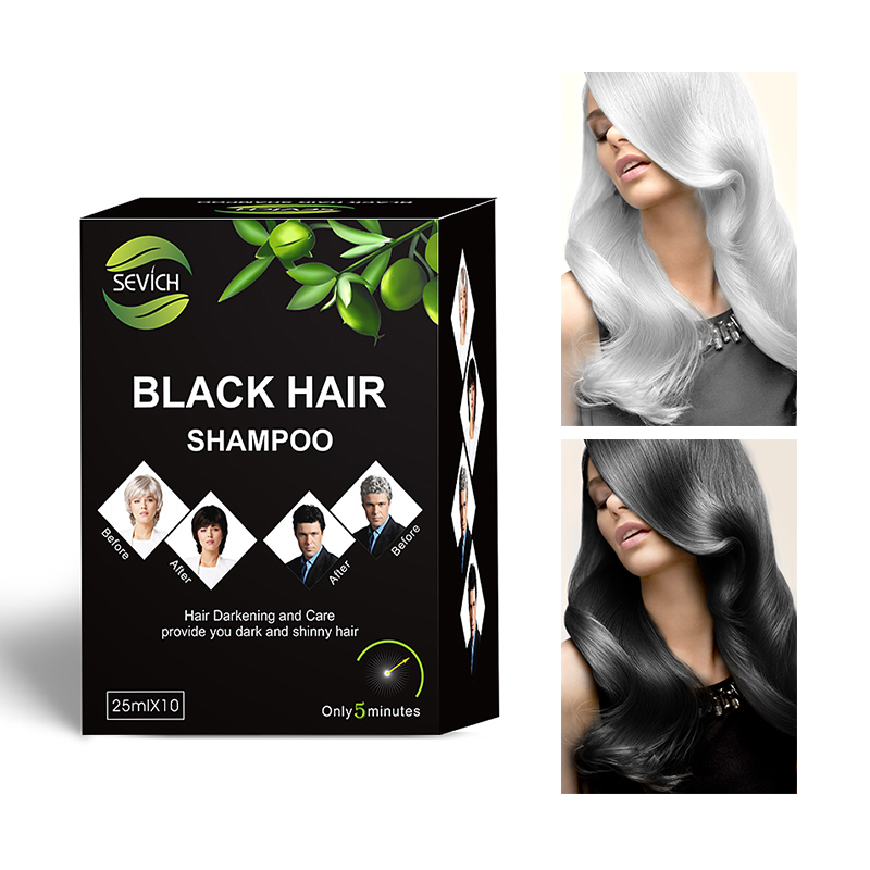 Best of Sevich 5pcs / Lot Instant Black Hair Shampoo Hair Dye Cream Make Grey And White Cover-up Hair Color Darkening Shinny In 5 Minutes Reviews & Tips