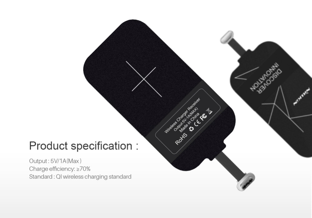 must traadita laadimise vastuvõtja koos USB-pistikuga