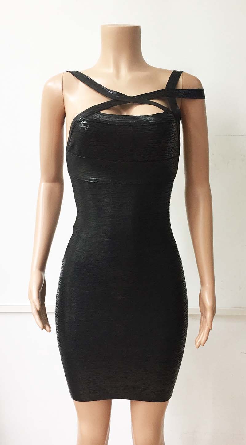 Black Spaghetti Strap Backless Bandage Mini Dress - Uniqistic.com