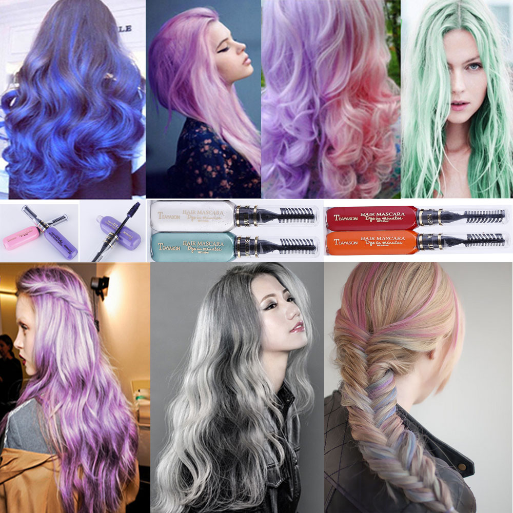 Best of TEAYASON Professional Hair Color Kits Long Lasting Hair Dye One Time Hair Wax Blue Purple Pink Grey Hair Color Mascara AM024 Reviews & Tips