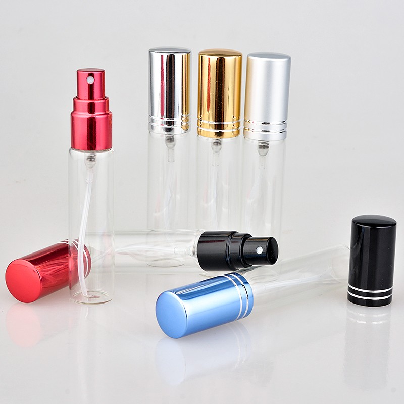 Best of 20pcs / lot 5ML 10ML 15ML Transparent Thin Glass Spray Bottle Sample Glass Vials Portable Mini Perfume Atomizer Gold Sil Reviews & Tips