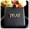 Bling Rhinestone "PRAY" Word Brooch  Pin for Devout Christians 7