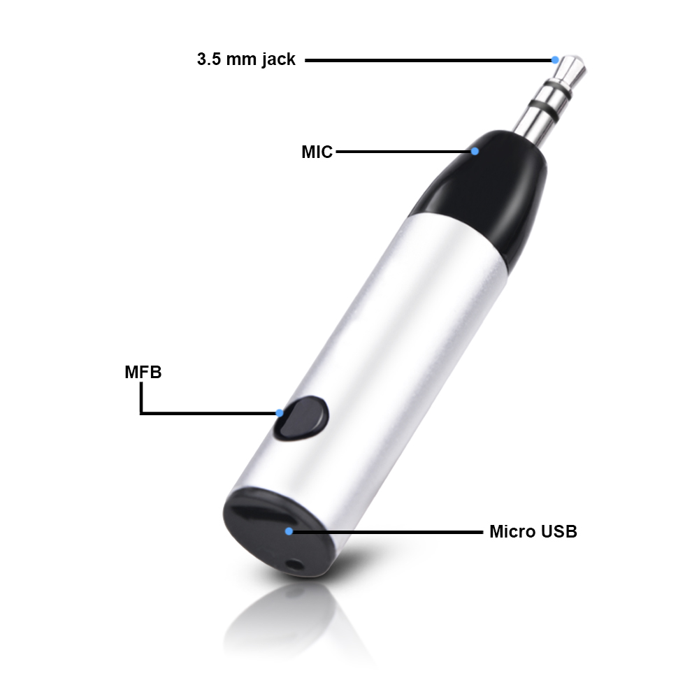 kompaktne juhtmeta bluetooth adapter 3,5 mm pistikuga