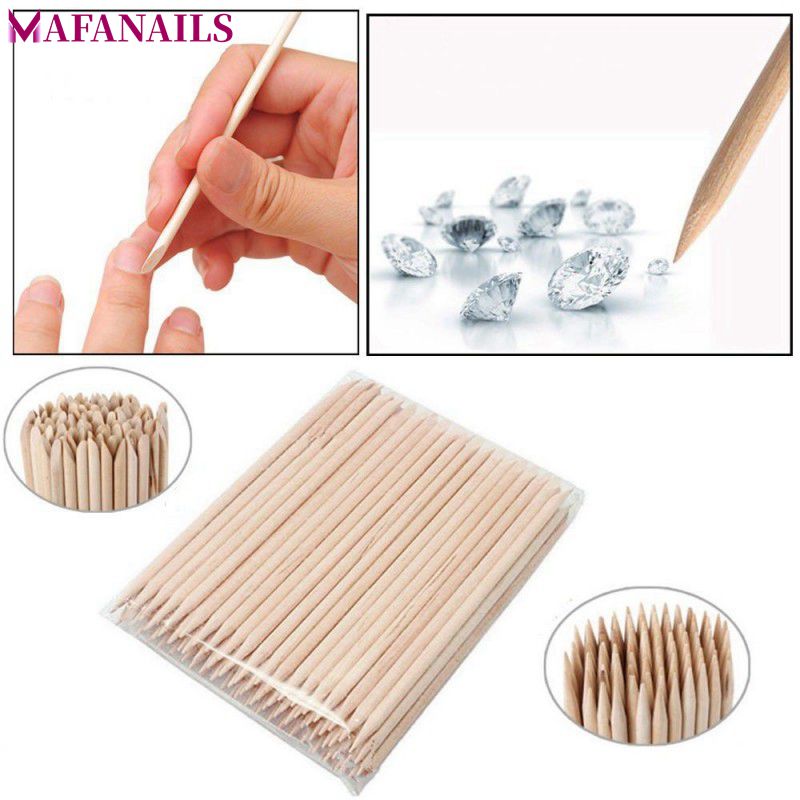 Best of 1 Pack 50 / 100pcs Orange Wood 2-Way Use Nail Art Cuticle Pusher Remover Pedicure Manicure Sticks Tool TRP09 (11.5cm Long) Reviews & Tips