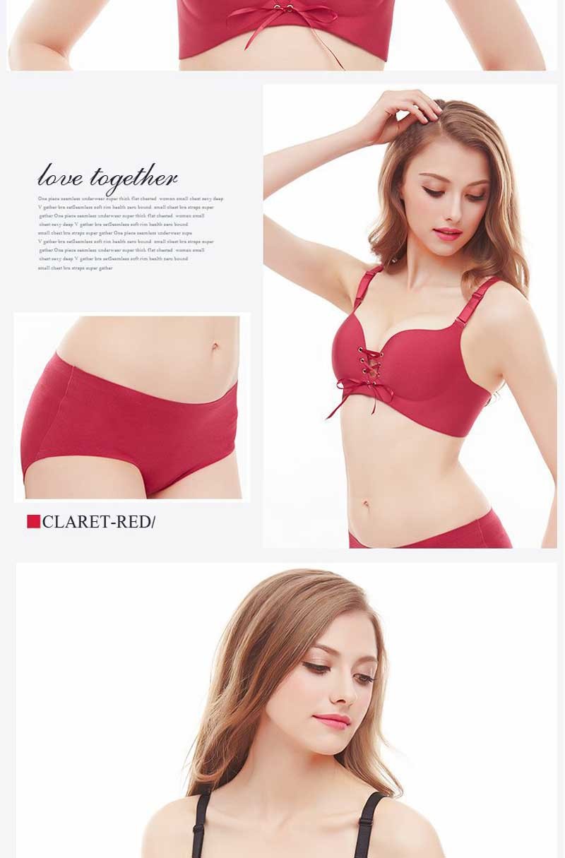 punane õmblusteta push-up rinnahoidja paeltega esiküljel