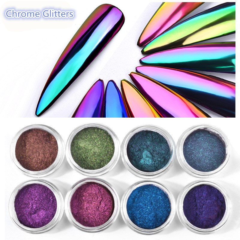 Best of 0.2g / Box Glitter Magic Mirror Dust Powder Chameleon Aurora Nail Art Chrome Pigment Nail Decoration Reviews & Tips