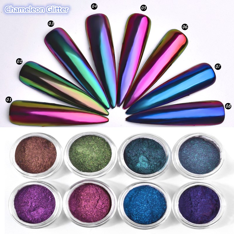 Best of 0.2g / Box Glitter Magic Mirror Dust Powder Chameleon Aurora DIY Nail Art Chrome Pigment Glitters Nail Decoration Reviews & Tips