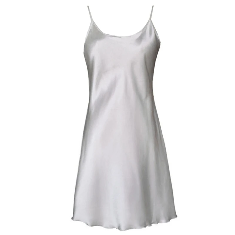 Women's Satin Nightdress Sexy Lotus Hem Sling Dress Chemise Mini Nightgown cheap cotton nightgown