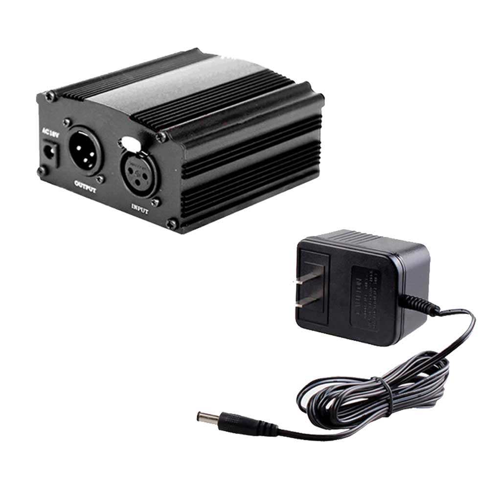 1 Channel 48V Phantom Power Supply w/ Adapter for Condenser Microphones