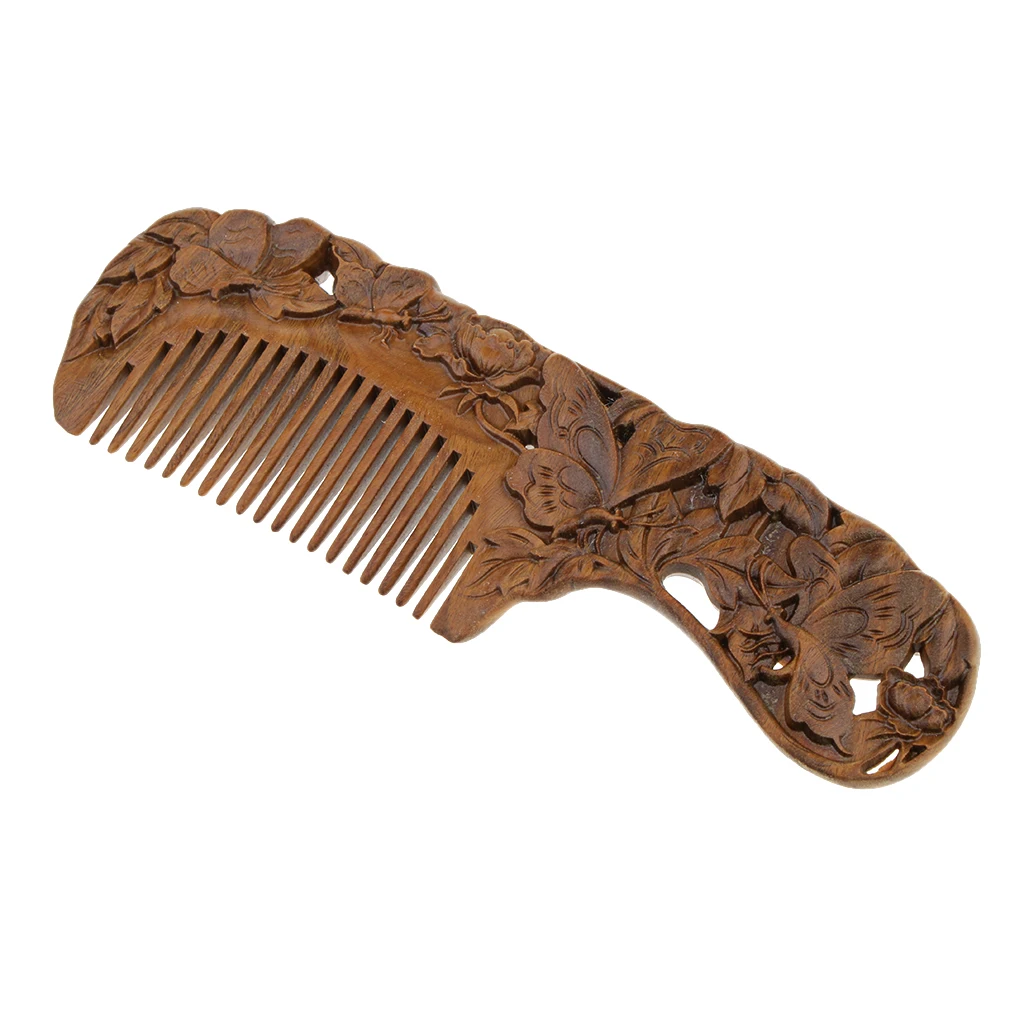 Antique Wide Tooth Anti-static Sandalwood Scalp Massage Wooden Hair Comb