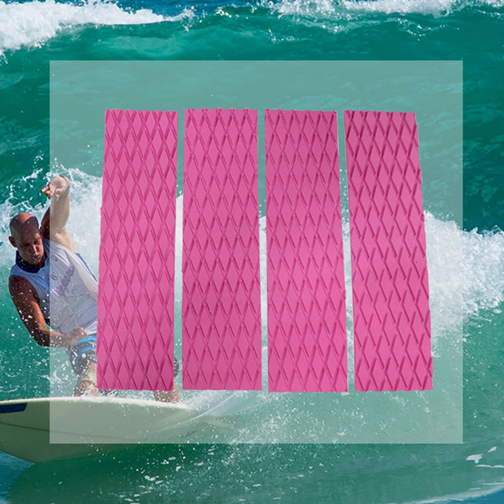 4Pcs Surfboards Traction Pad Deck Grip Mat Water Sports Surf Surfing Surfboard Shortboard Longboard Skimboard Decor Accessories