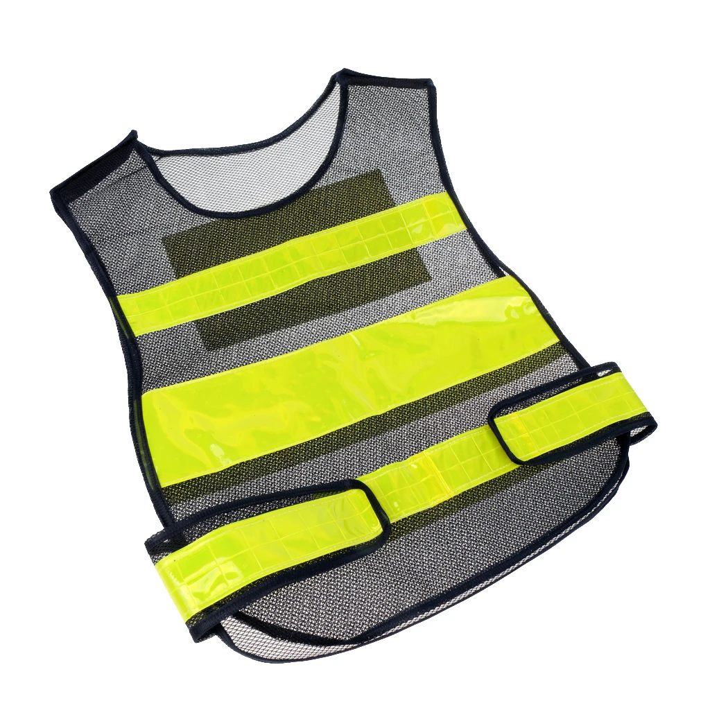Black Mesh High Visibility Safety Vest Security Vest with Lime Reflective Stripes