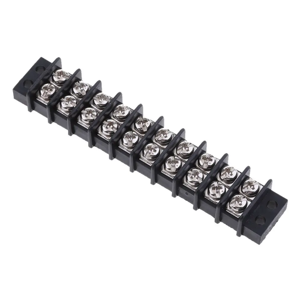Marine Boat RV 10 Gang Barrier Type Junction Block with 8-32 Screw Terminals