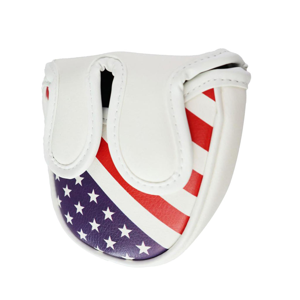 Golf Putter Head Cover Magnetic Mallet Blade Headcover USA Star Stripes Eagle Flag Design, Magnet Closure Fit All Golf Brands