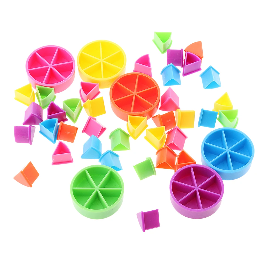 42Pcs Trivial Pursuit Game Pieces Pie Wedges for Math Fractions Colorful