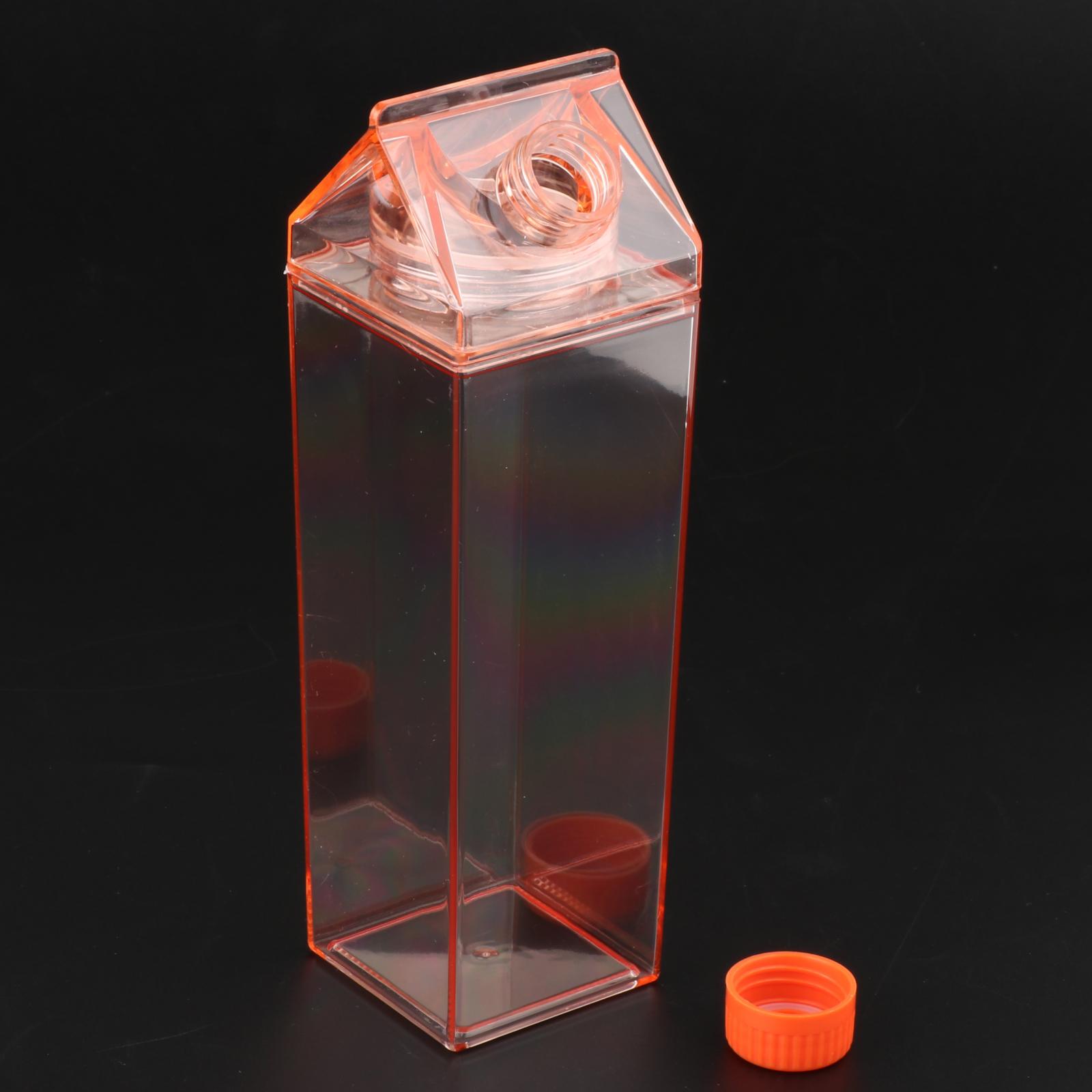 Milk Carton Water Bottle 500ml/1000ml Simple Portable Plastic For Activities Drinking Coffee Tea