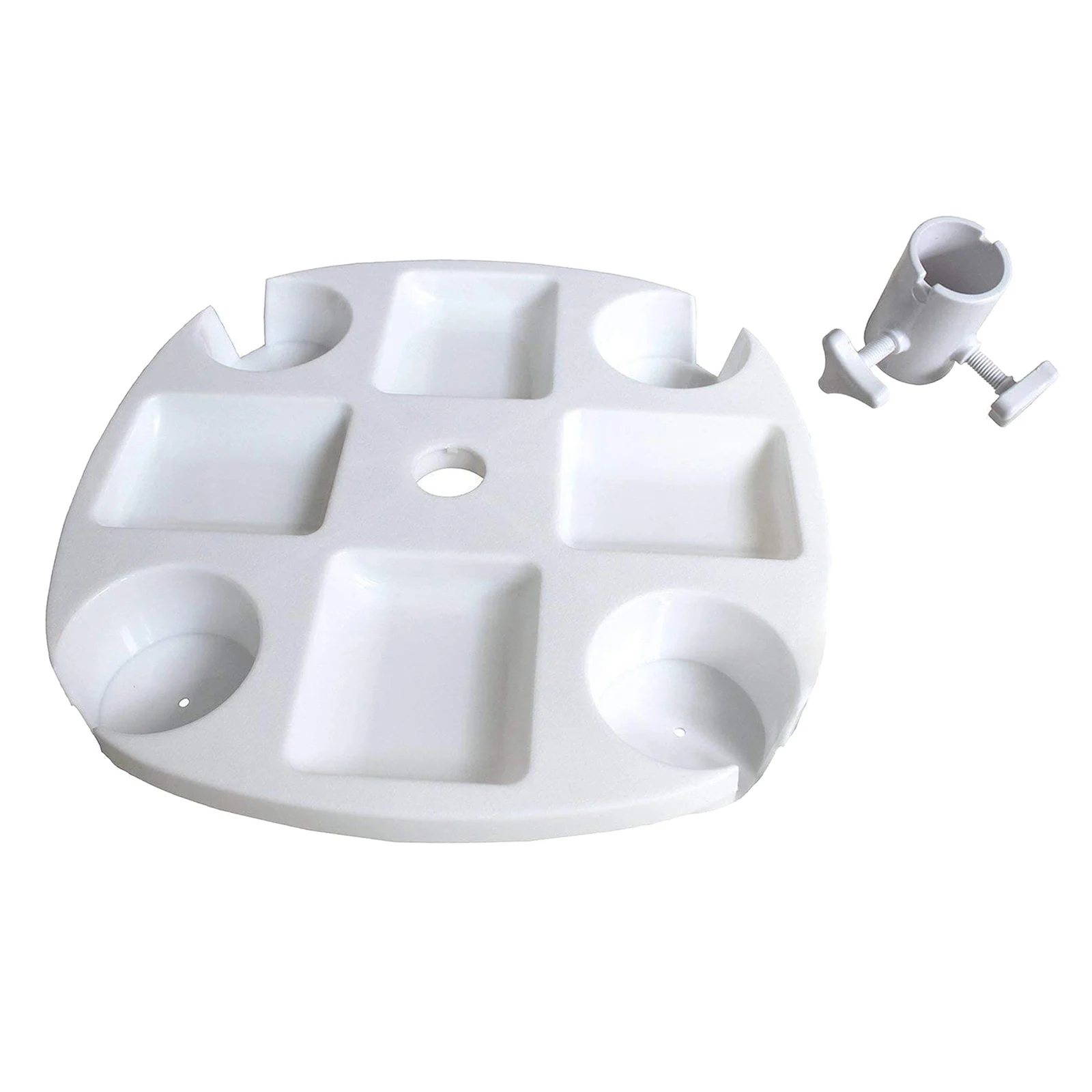 Beach Umbrella Table Tray with Cup Holder for Outdoor Garden Patio Swimming Pool
