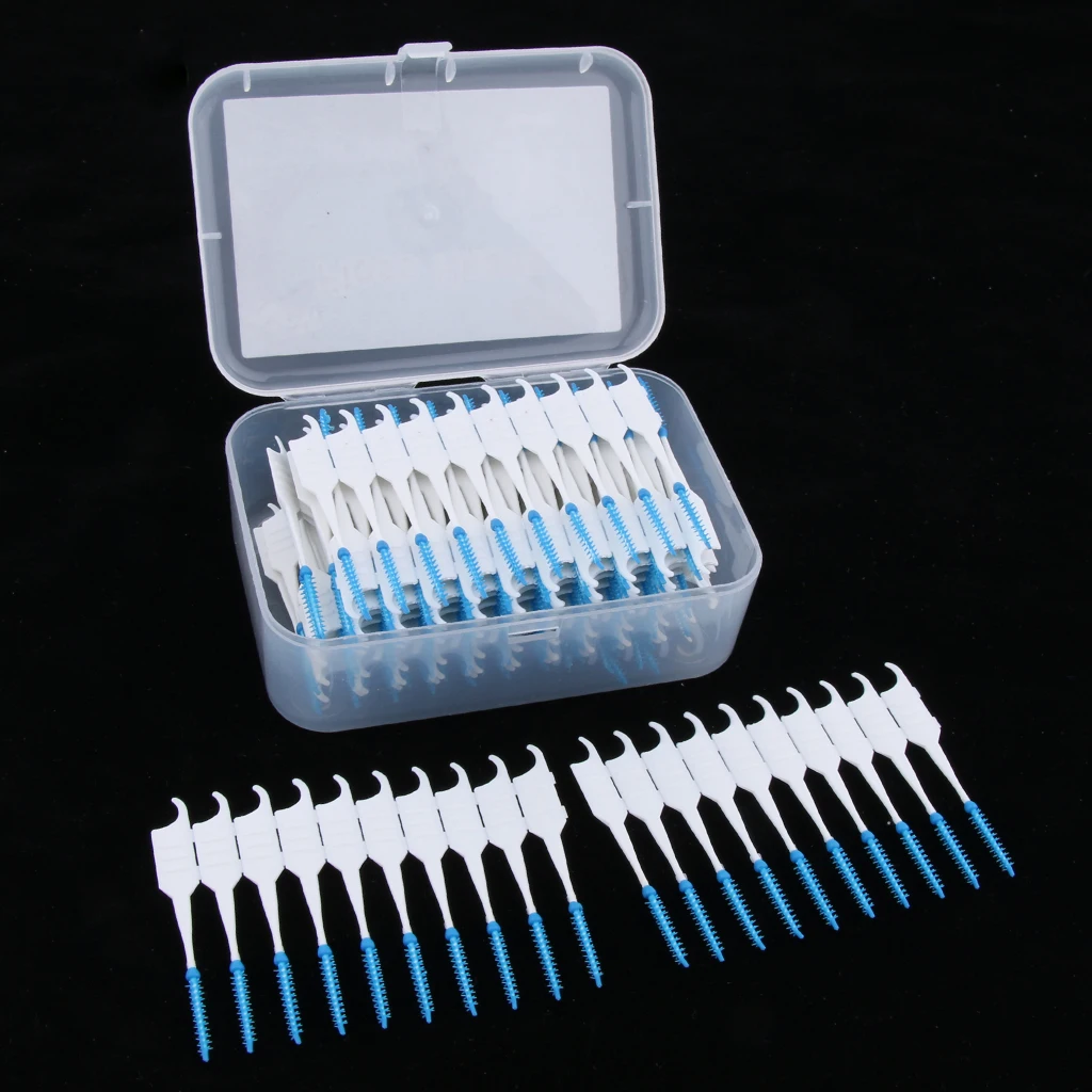 200pcs  Inter Brush Tooth Pick Flosser Toothpick Stick Tool Set