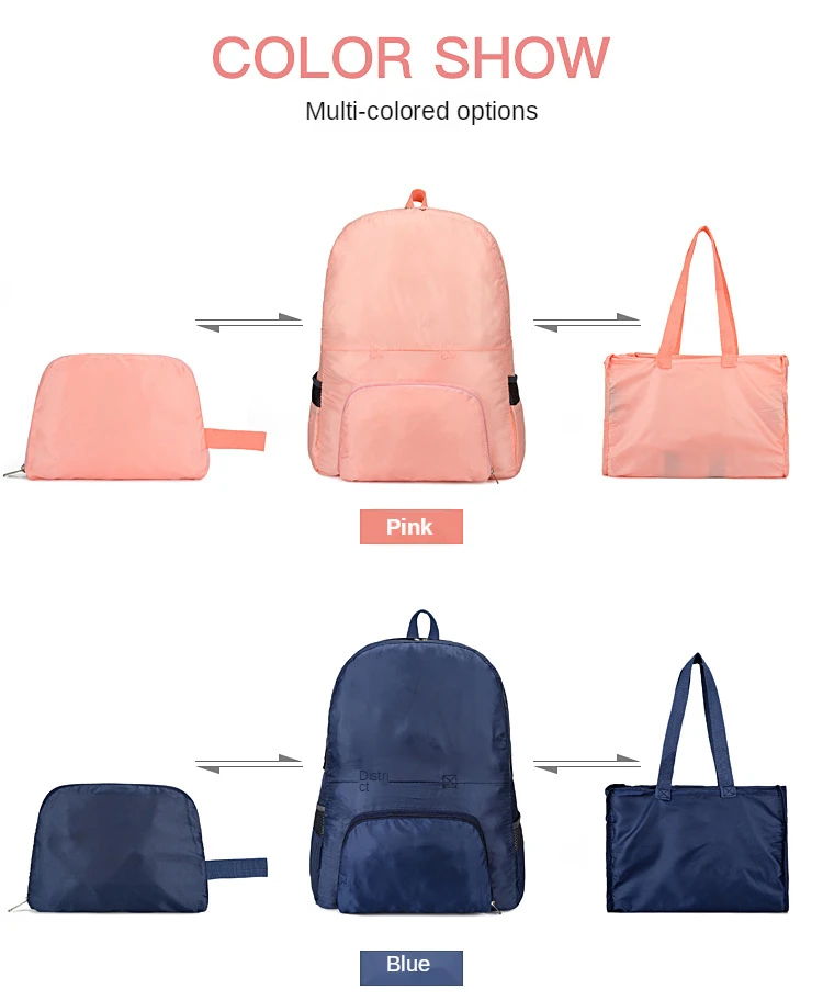 Urltra-Light Foldable Backpack Women Polyester Large Capacity Women Men Waterproof Travel Backpack Bag Men Shopping Bag