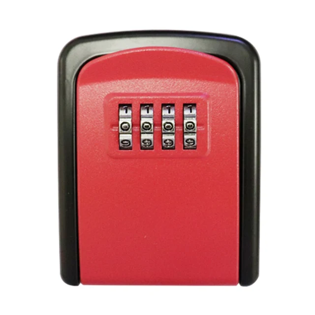 Caja de bloqueo de llaves, caja de seguridad exterior con código para  oficina, casa, almacén, combinación de botones de montaje en pared, caja de