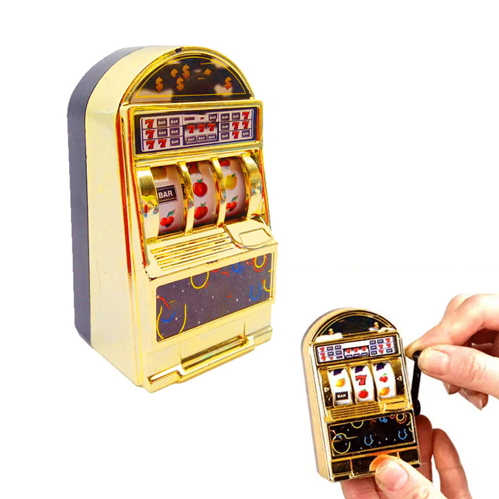 Lucky Jackpot мини-игровой автомат, игровой автомат, банка с спиннингом,  катушки, золотой и серебряный поворотный стол, игровой автомат, забавные ...