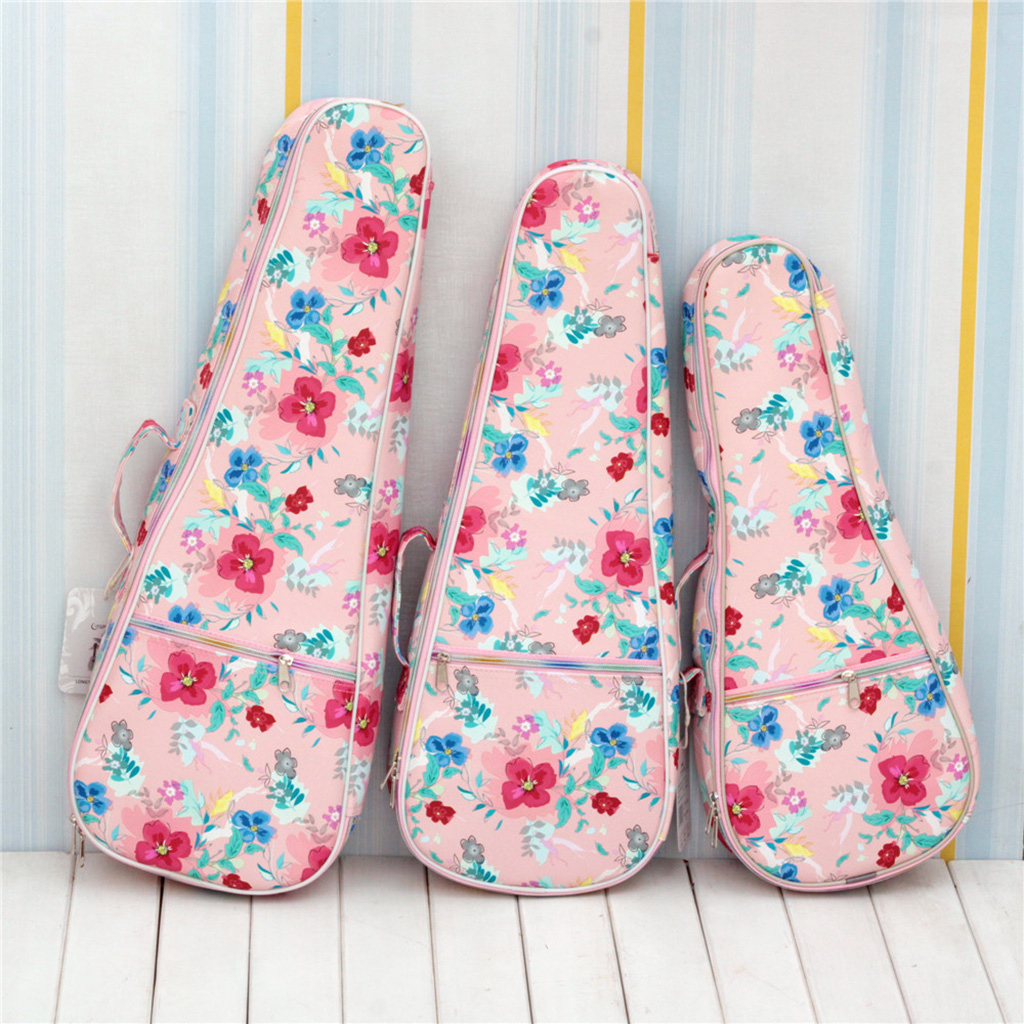 Ukulele Cartoon Leather Bag Carry Case Portable Handbag Ukulele Parts Accessory