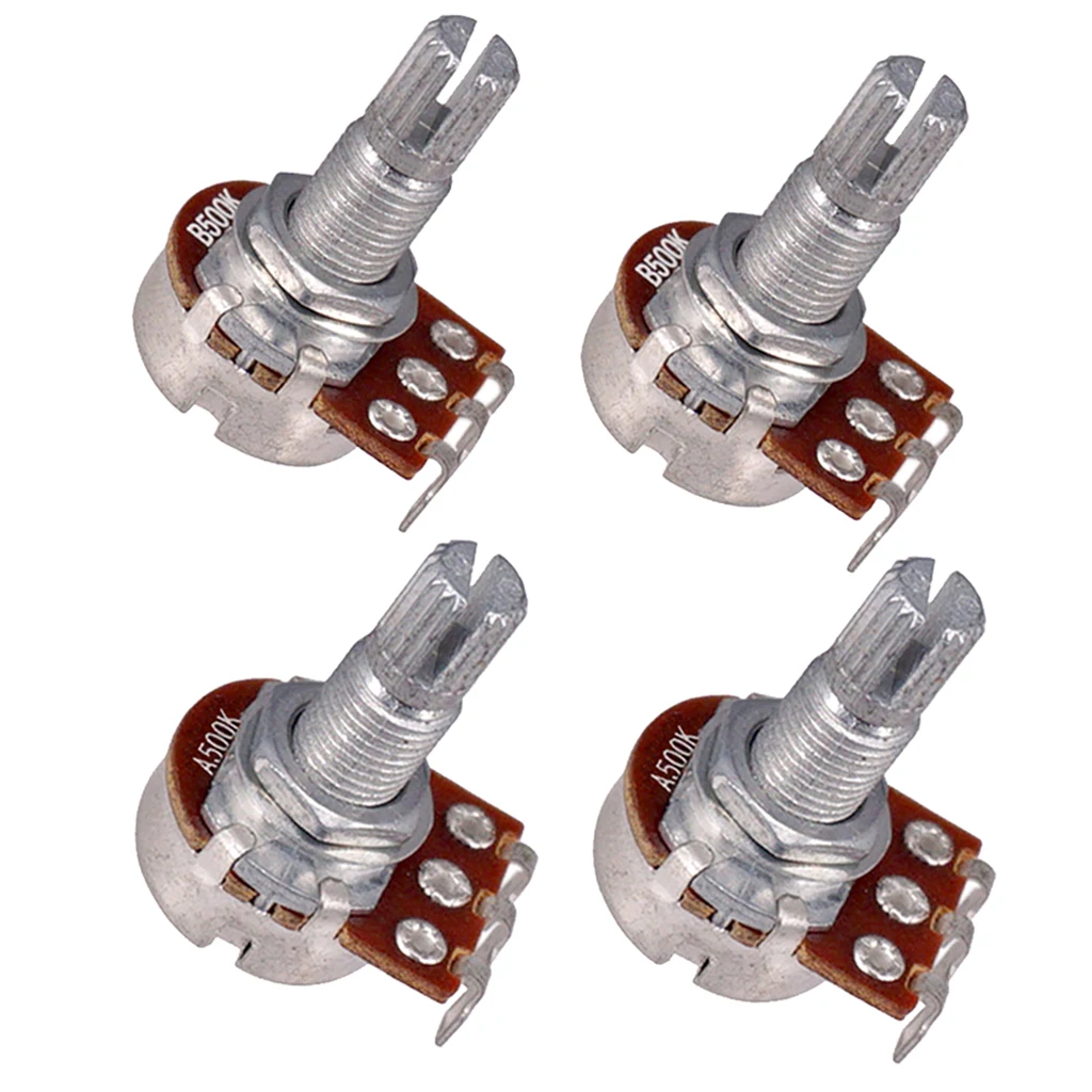 4pcs LONG SPLIT Shaft 500K Electric Guitar Potentiometers Volume Tone Control