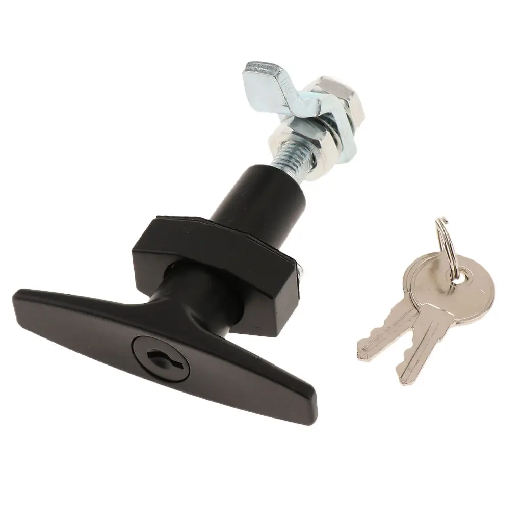 T Lock Handle Garage Door Opener with 2 keys Secure Fit For Caravans Trailer