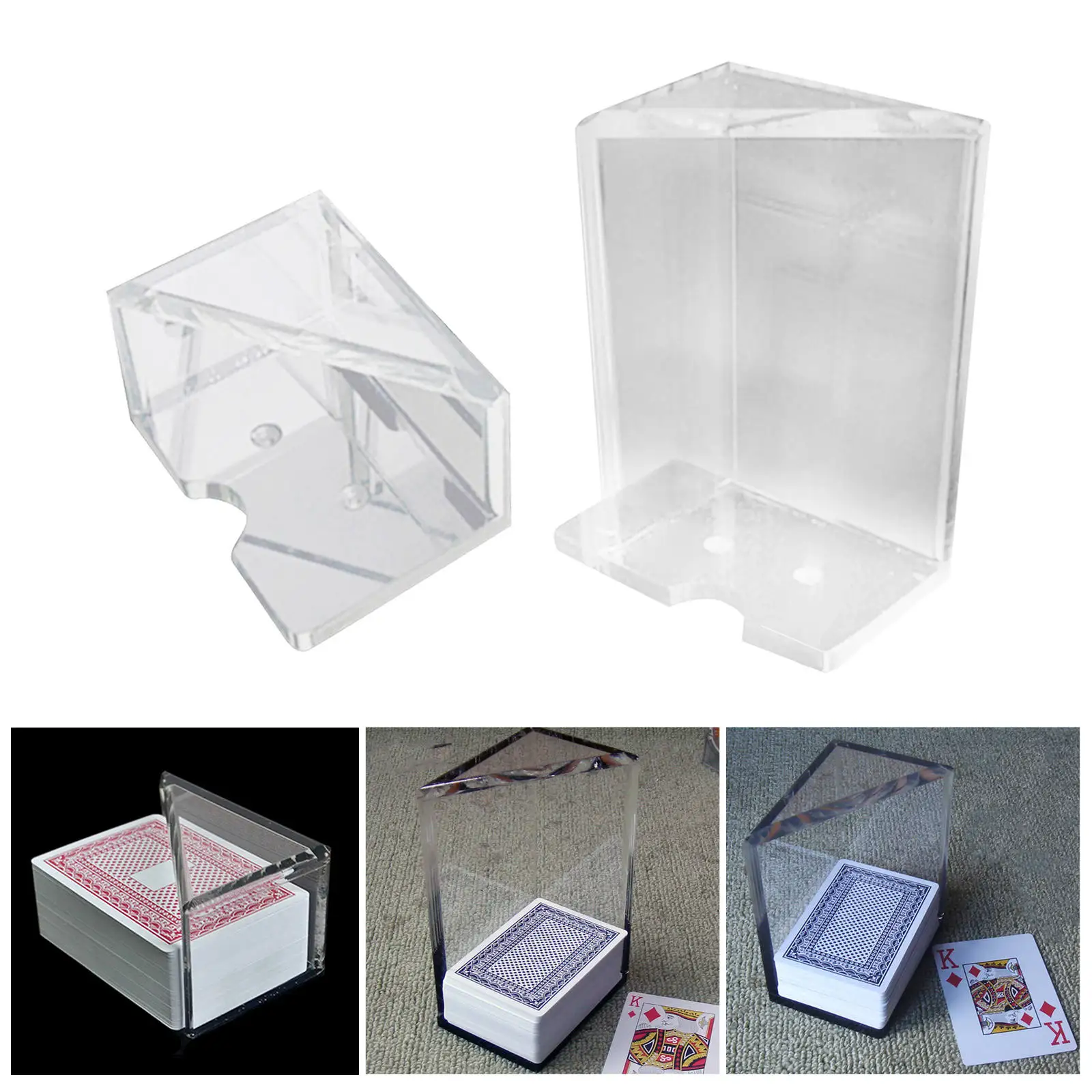Discard Tray Deluxe Acrylic Playing Cards for Family Game Night Casino Gambling Games