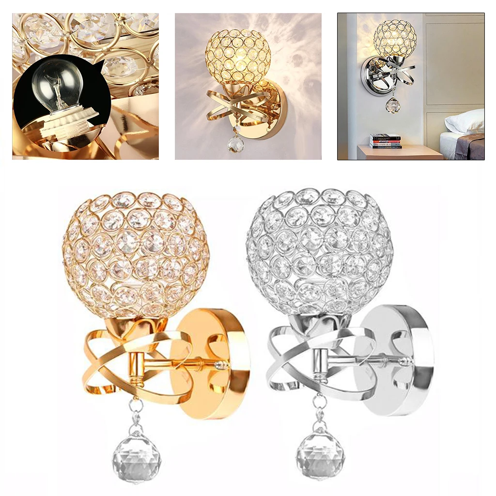 Modern Crystal Wall Lights Sconce Aisle Bedside Light Wall Lamp Without Bulb