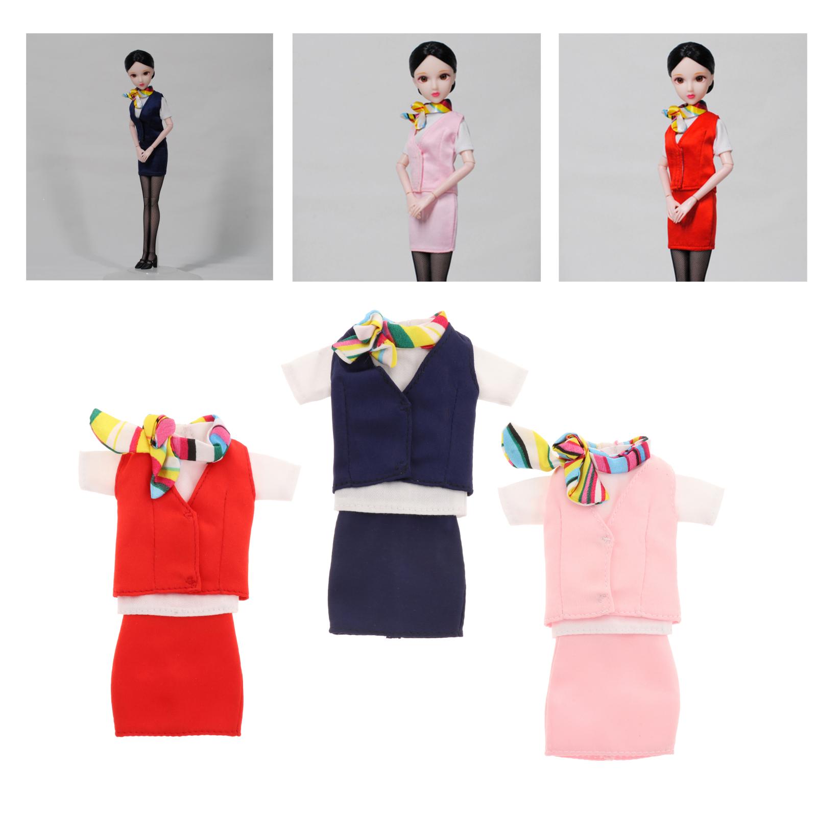 Fashion 1/6 BJD Doll Stewardess Suit Clothes for Baby Dolls Party Clothing Girls Gifts
