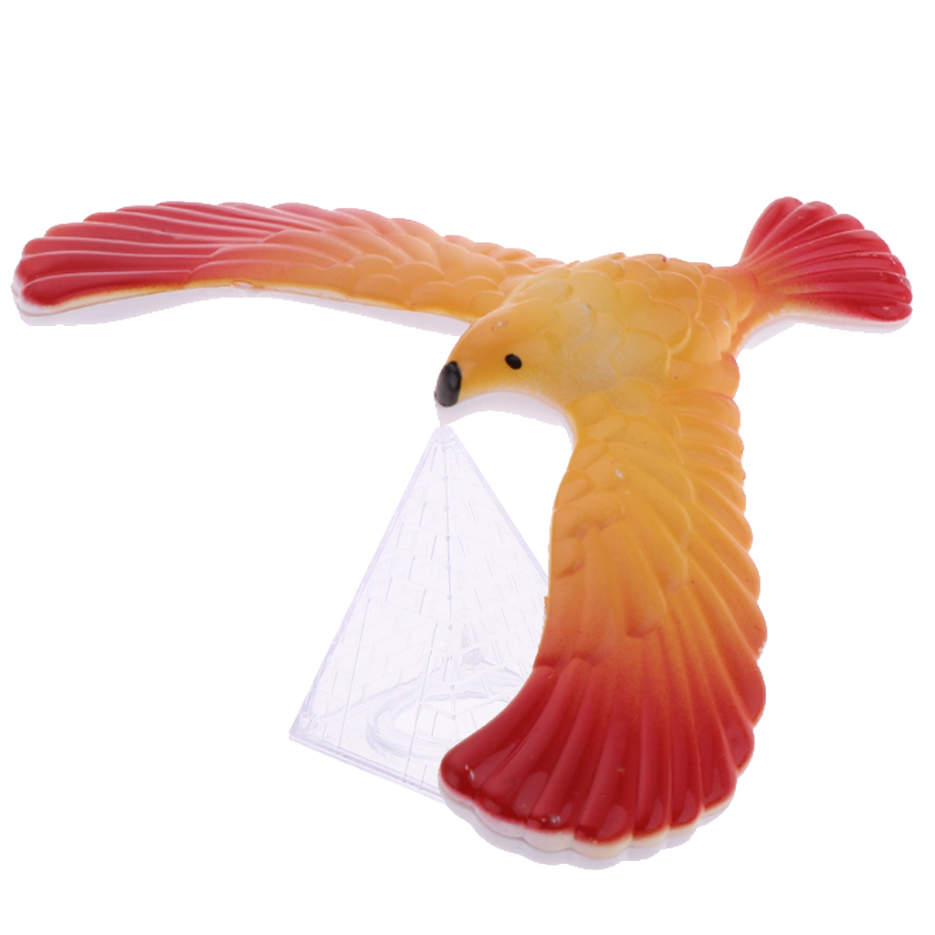 Amazing Balancing Eagle With Pyramid Stand Magic Bird Desk Fun Learn Educational Toys Kids Gift Exploring Physical Bird Model