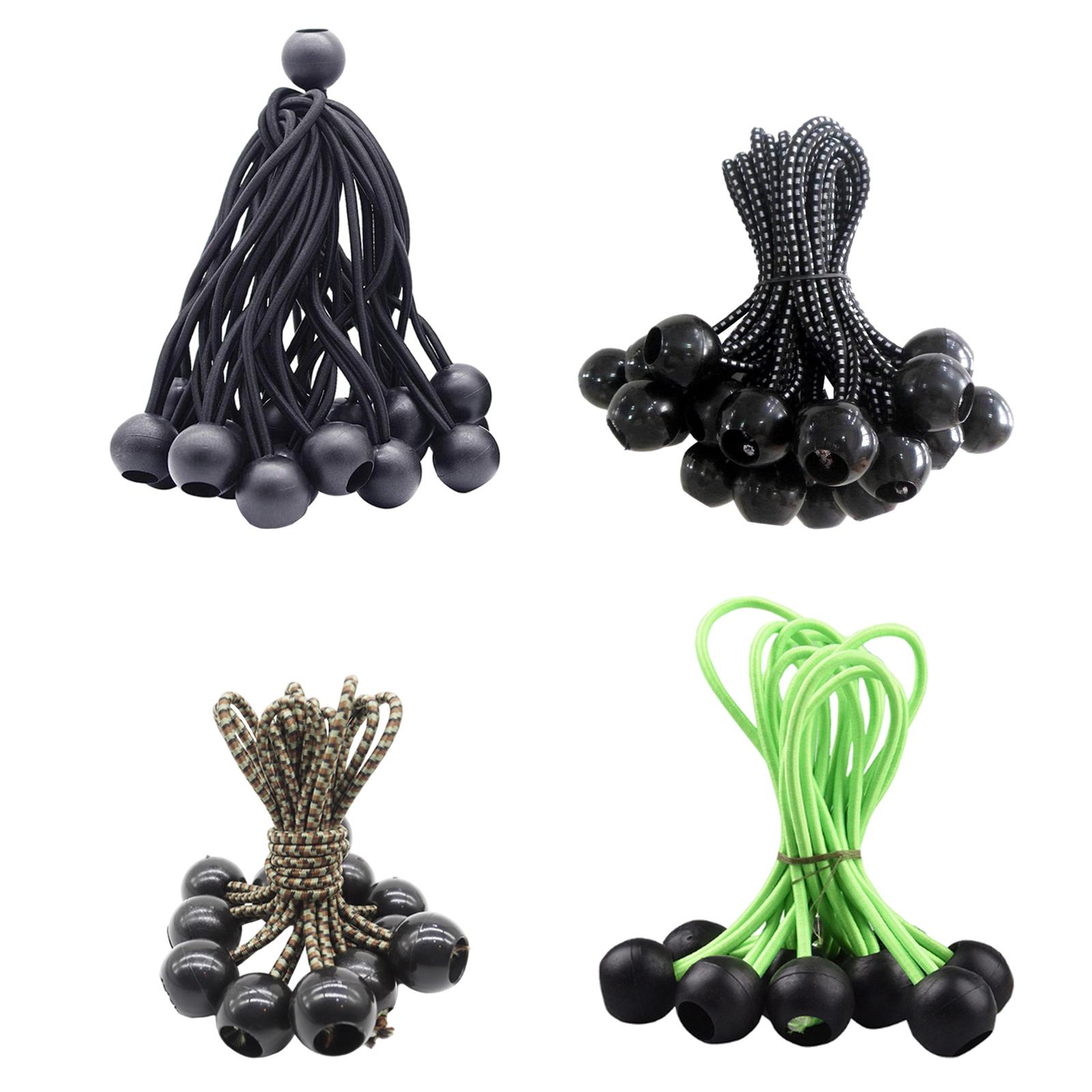 10Pcs Ball Bungee Cords Tent Tarp Elastic Rope for Hiking Camping Holding Wire Hoses Curtains